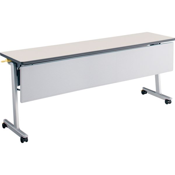【組立設置込】コクヨ リスマ 会議テーブル フラップテーブル パネル付 幅1800×奥行450×高さ720mm ナチュラルグレー 1台（直送品）