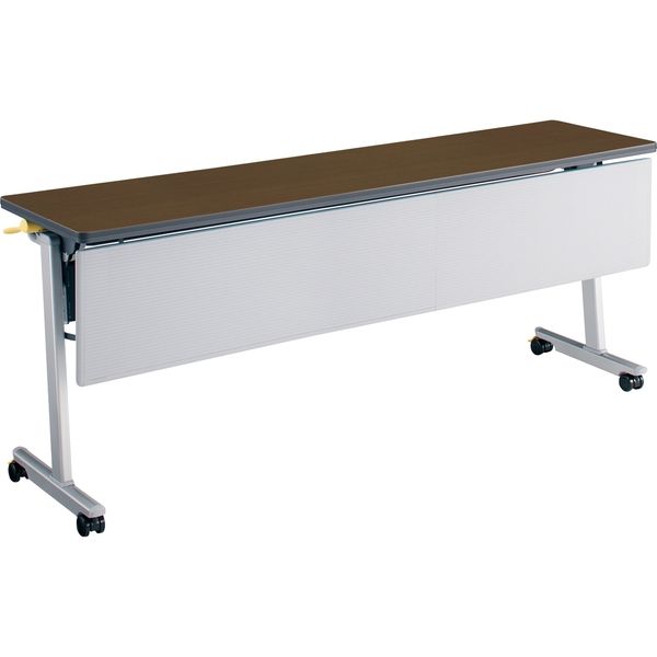 【組立設置込】コクヨ リスマ 会議テーブル フラップテーブル パネル付 幅1800×奥行450×高さ720mm ブラウン 1台（直送品）