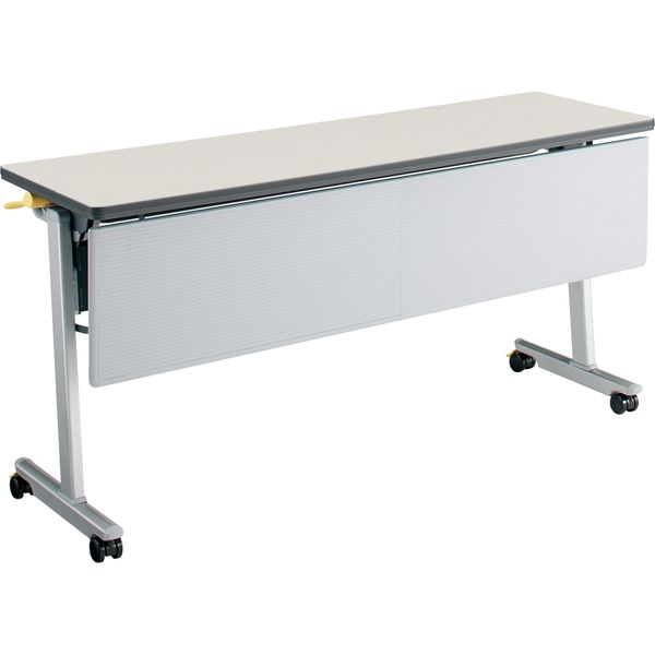 【組立設置込】コクヨ リスマ 会議テーブル フラップテーブル パネル付 幅1500×奥行450×高さ720mm ナチュラルグレー 1台（直送品）