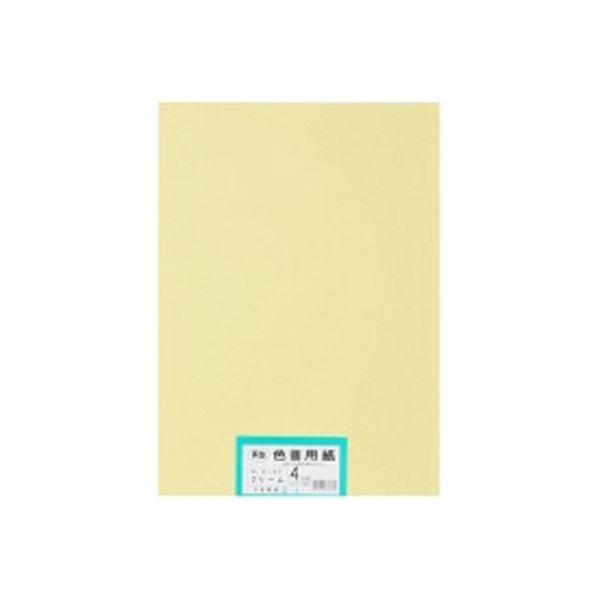 大王製紙 再生色画用紙 4ツ切 100枚 クリーム 802174（直送品）