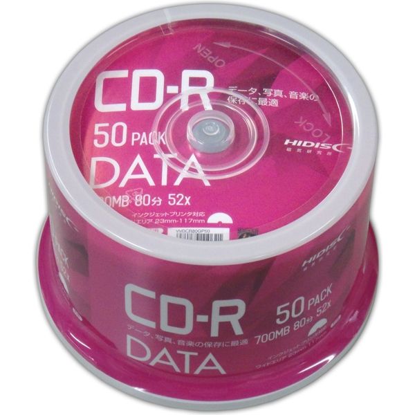 磁気研究所 HIDISC CD-R データ用 52倍速 スピンドル VVDCR80GP50 1包装（50枚入）