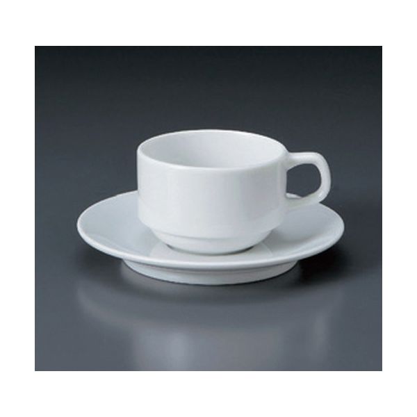 アースモス 美濃焼 カップ＆ソーサー パールスタック紅茶碗皿 [200cc] （6個入）（直送品）