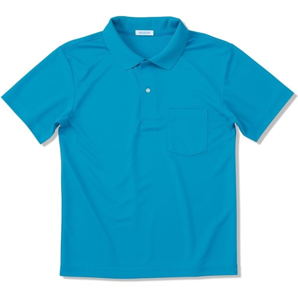 ヤギコーポレーション 半袖ポロシャツ ユニセックス ターコイズ LL NW8096（取寄品）