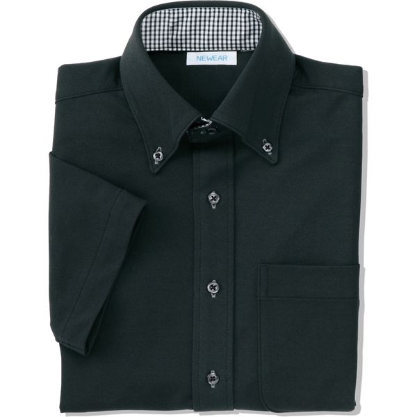 ヤギコーポレーション 半袖ニットシャツ ユニセックス ブラック S NW8097（取寄品）