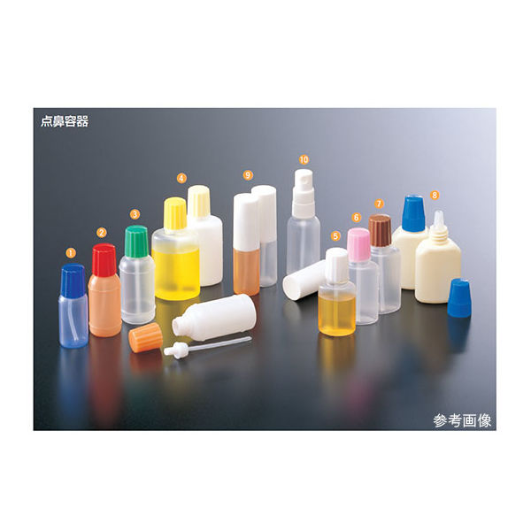 馬野化学容器 点鼻容器 15mL 原色/茶 滅菌有 2-62 1袋(100本) 63-1382-04（直送品）