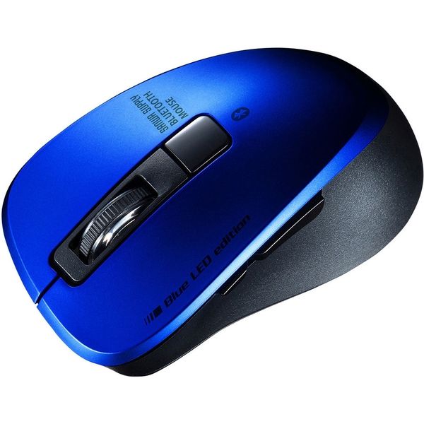 ワイヤレスマウス　無線　Bluetooth　静音　5ボタン　小型サイズ　ブルーLED　MA-BTBL155BL　サンワサプライ　1個