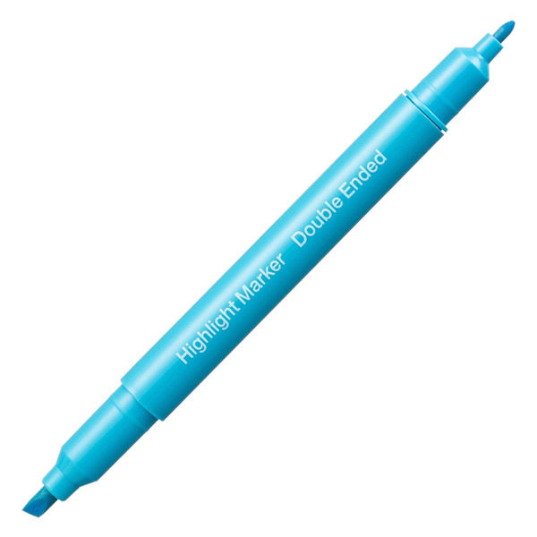 アスクル 蛍光ペン 蛍光マーカー ツインタイプ ブルー 1箱（10本入）  オリジナル