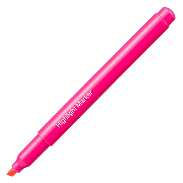 アスクル 蛍光ペン 蛍光マーカー シングルタイプ ピンク 1セット（50本：10本入×5箱）  オリジナル