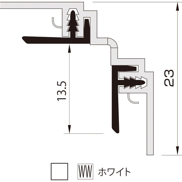 【建築資材・浴室用床シート】フクビ化学工業 樹脂化粧パネル アルパレージ用入隅（R面用） WW AER2WW 1セット（20本入）（直送品）