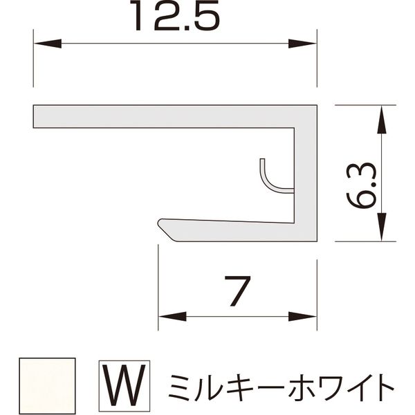 【建築資材・浴室用床シート】フクビ化学工業 樹脂化粧パネル アルパレージ用見切 W AM2W 1セット（20本入）（直送品）