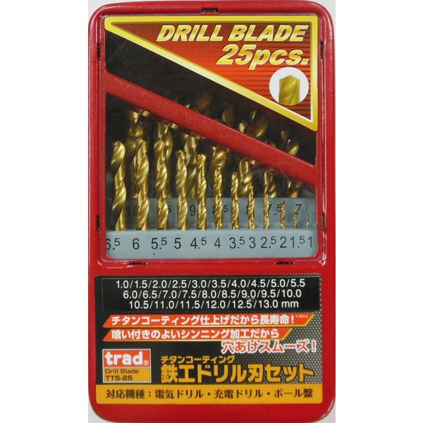 三共コーポレーション TRAD チタンドリルセット 25本組 #820314 TTS-25 1セット