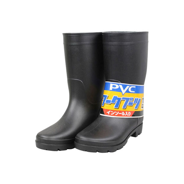 PVCワークブーツ　黒　3L ＃9638-黒-3L 1個 福徳産業（直送品）