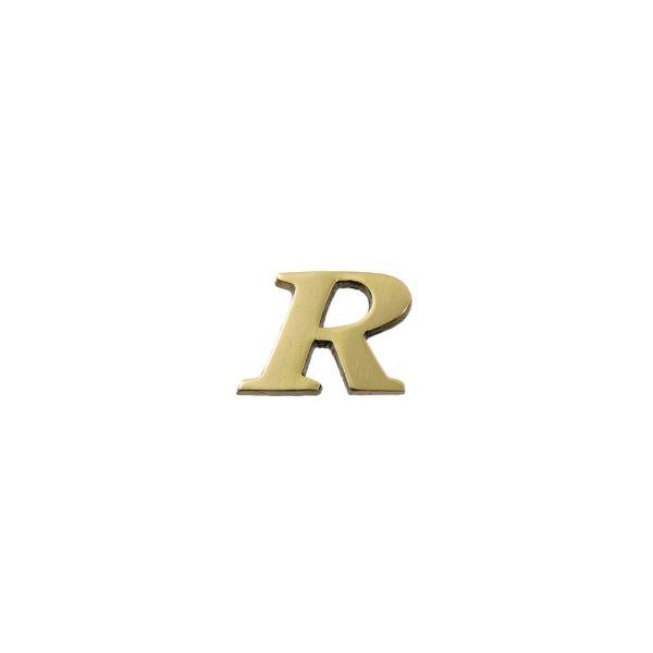 光 真鍮ゴールド文字 大文字 「R」 天地約20mm QL20ーR QL20-R 1個（直送品）