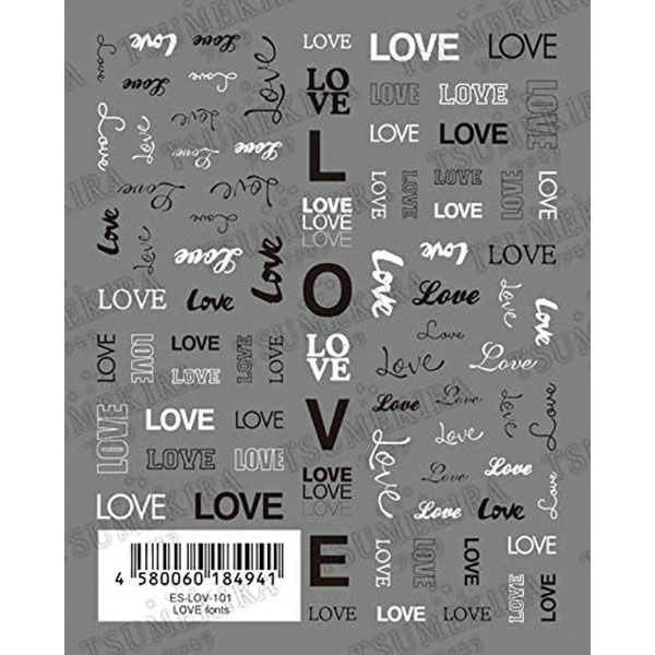 イングカワモト es LOVE fonts ネイルシール ES-LOV-101　3枚セット（直送品）