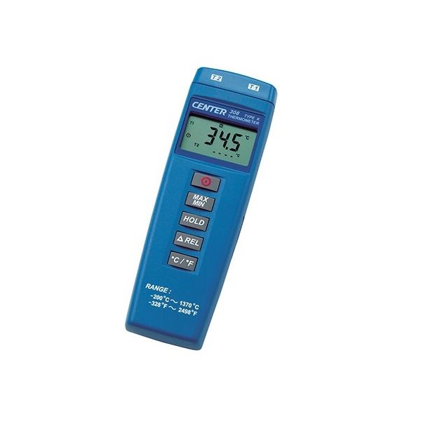イチネンTASCO 2ch デジタル温度計Kタイプ ミニオメガプラグ式 TA410WD 1セット 64-0826-20（直送品）