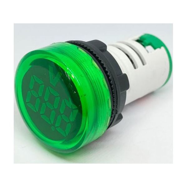 共立電子産業 DC4ー100V LEDデジタル電圧計 丸型 緑 65-9620-81 1個（直送品）