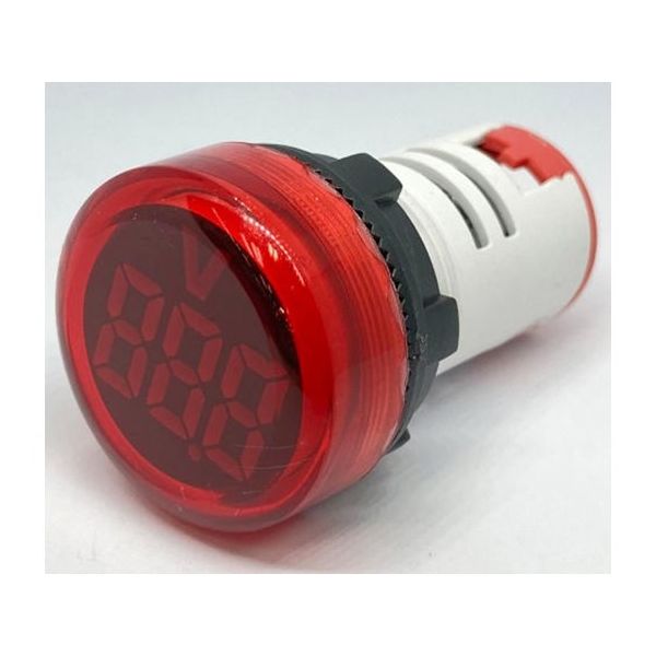 共立電子産業 DC4ー100V LEDデジタル電圧計 丸型 赤 65-9620-82 1個（直送品）