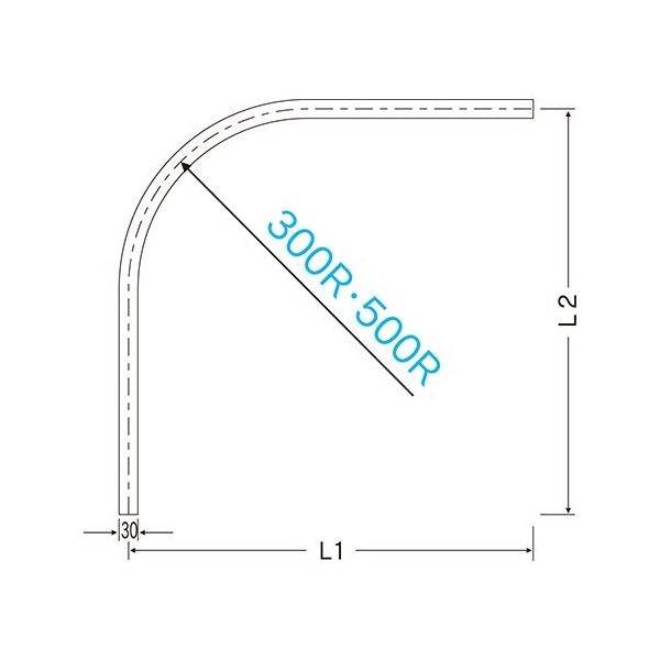 岡田装飾金物 D30カーブレール800×800×300Rmm アルミシルバー 12L01-AS 1本 62-4995-92（直送品）