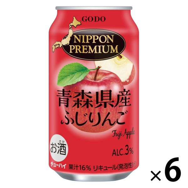 チューハイ 合同酒精 ニッポンプレミアム 青森県産 ふじりんご 缶 350ml 6本