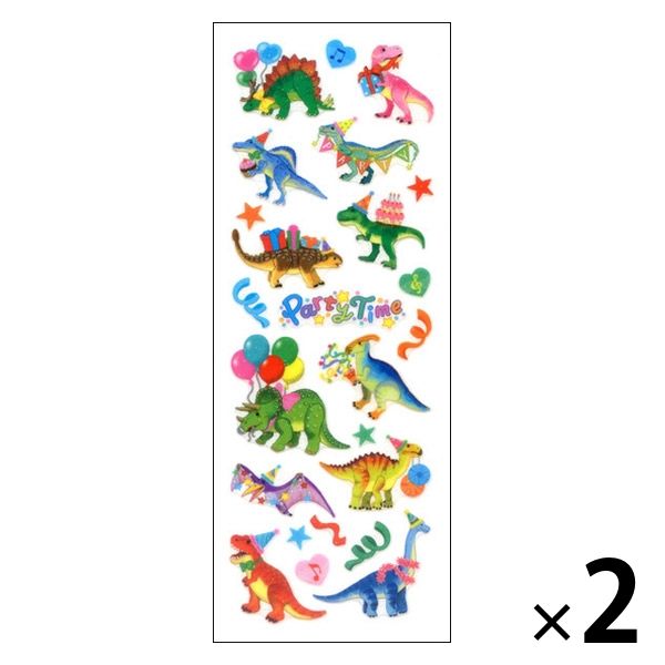 奥山商会 ラメ入りシール 恐竜パーティ CR367 1セット（1枚×2）