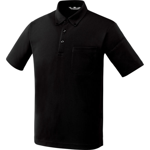 チトセ ポロシャツ 兼用 ブラック M UN-0412 1枚（取寄品）