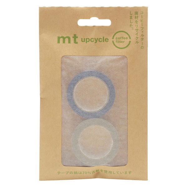 カモ井加工紙 マスキングテープ mt upcycle tape ブルー×パステルグレー MT02UP06 1パック（2巻入）