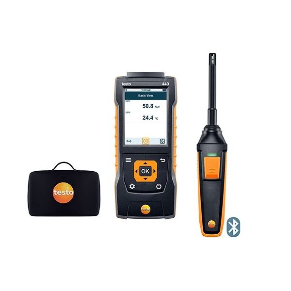 テストー マルチ環境計測器 testo440 温湿度計セット 英語版校正証明書付 0563 4404 1セット 63-1202-27-56（直送品）