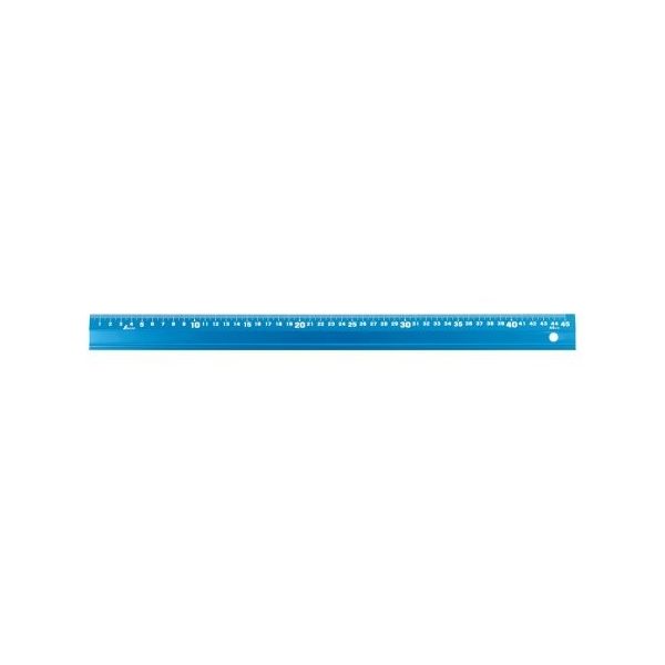 シンワ測定 アルミ直尺 アル助45cm シャイニングブルー 中国語版校正証明書付 65423 1本 61-6163-23-57（直送品）