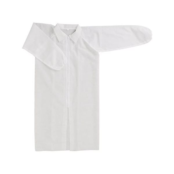 川西工業 不織布使いきり白衣 ホワイト M 7028 1パック 65-8895-43（直送品）