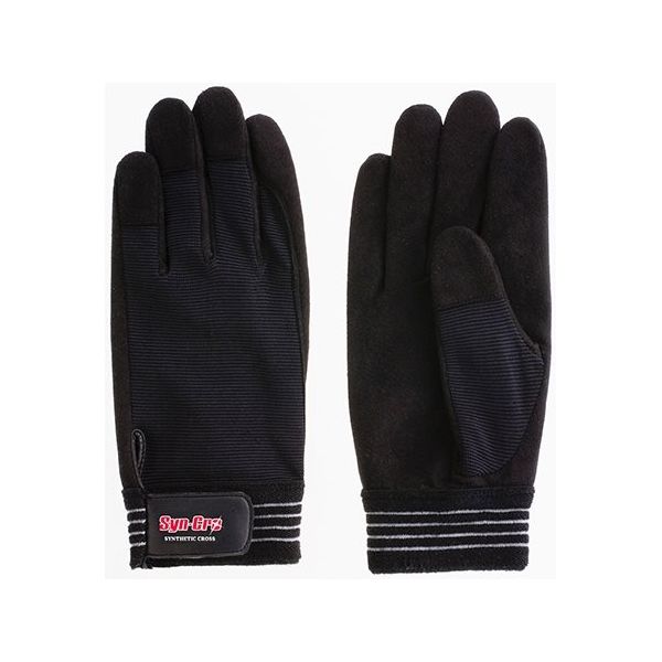 富士グローブ 人工皮革手袋 シンクロ ブラック L 7707 1ケース(10双) 64-8297-34（直送品）