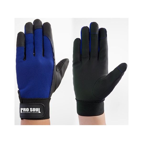 富士グローブ 合成皮革手袋 プロソウル ブルー 3L 7529 1ケース(10双) 64-8300-05（直送品）