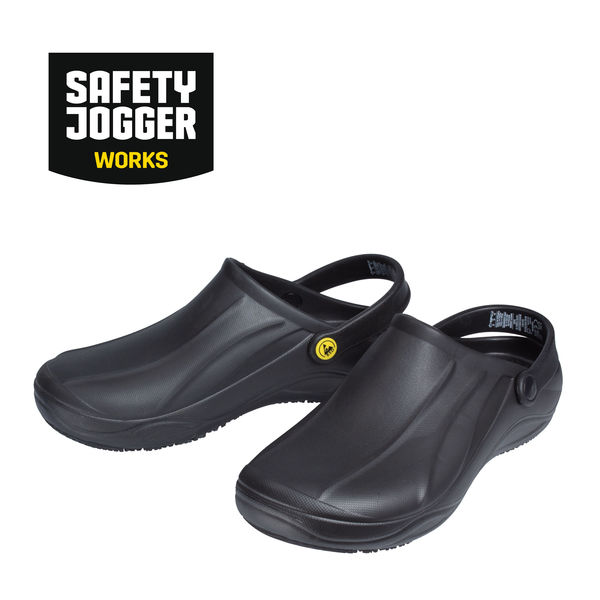 Safety Jogger 作業サンダル 27cm ブラック 耐滑仕様 丸洗い可能 静電気帯電防止 BK 27.0