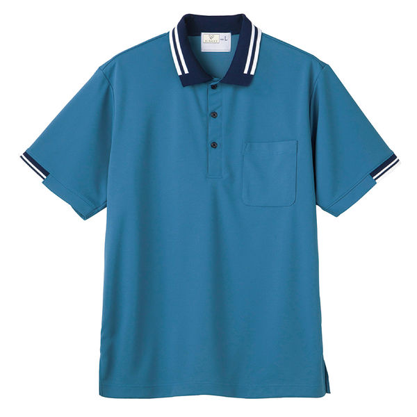 トンボ キラク ポロシャツ ブルーグレー L CR217-78-L 1枚（取寄品）