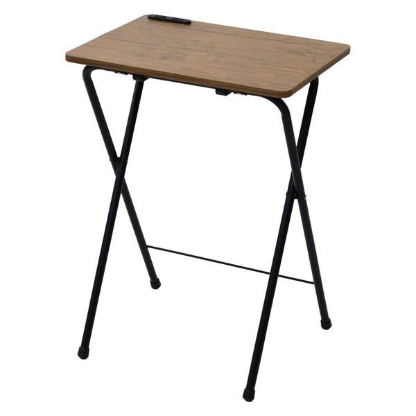 YAMAZEN(山善) 折りたたみテーブル ハイタイプ コンセント付き 組立不要 50×48×70cm 1台（直送品）