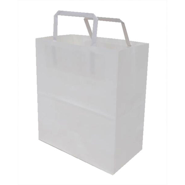 マツシロ 無地 手提げ 紙袋 平紐220 白25枚セット F1G07544 1セット（直送品）
