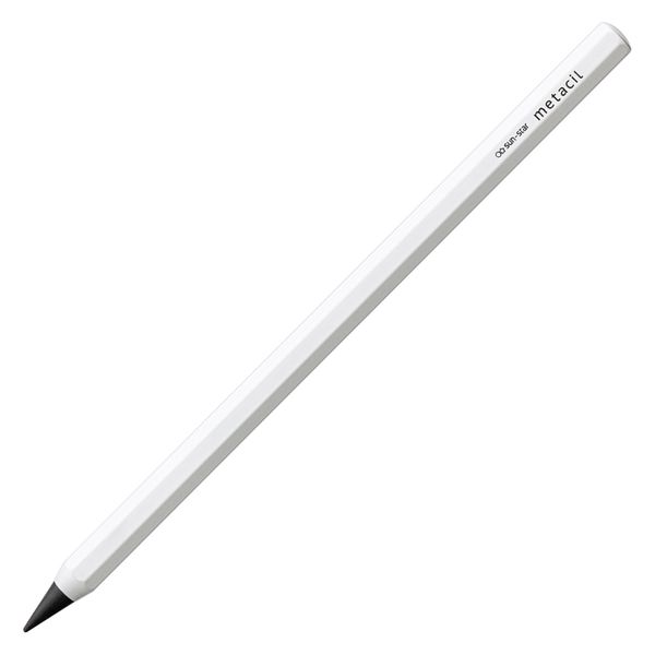 メタルペンシル metacil（メタシル）ホワイト S4541138 1本 サンスター文具 削らない鉛筆 金属鉛筆