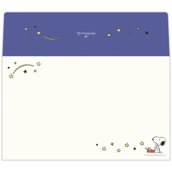 日本ホールマーク 封筒 スヌーピー星空タイプライター 831592 1セット(6冊)（直送品）