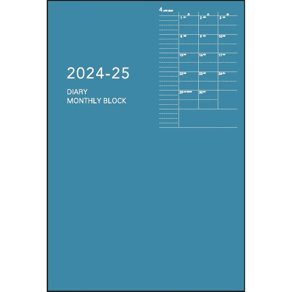 ダイゴー 【2024年4月版】ノートタイプ A5 月間 月曜始まり ブルー E9327 1セット(3冊)（直送品）