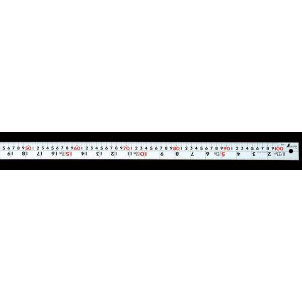 シンワ測定 直尺 シルバー 1m 併用目盛 W左基点 cm表示 13205 1本（直送品）
