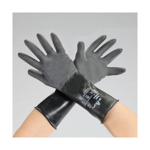 エスコ [L/355mm] 手袋・耐薬品・耐酸性(ブチルゴム) EA354BW-72 1双（直送品）