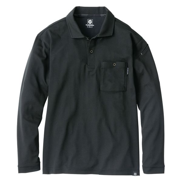 コーコス信岡　GLADIATOR  G-1688  ＭＡＸＤＲＹ ＩＣＥ冷感長袖ポロシャツ  M ブラック 1着（直送品）
