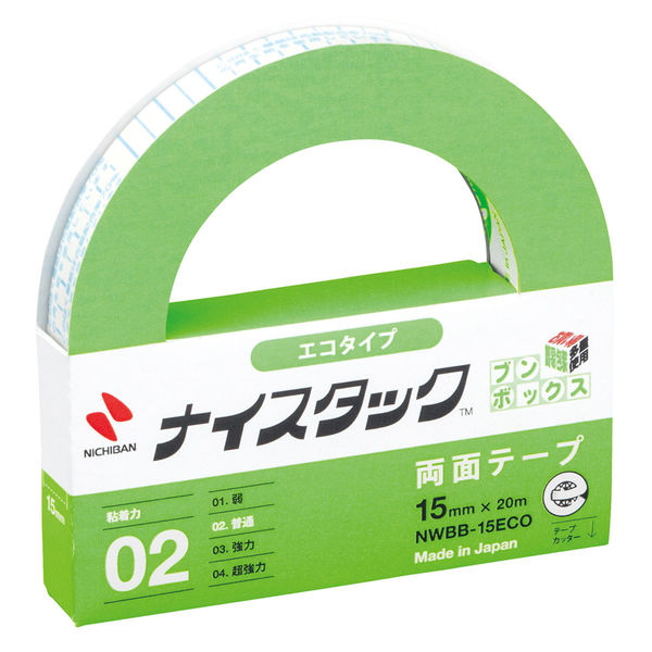 ニチバン 両面テープ ナイスタック エコタイプ 幅15mm×20m NWBB-15ECO ブンボックス 1箱（10巻入）