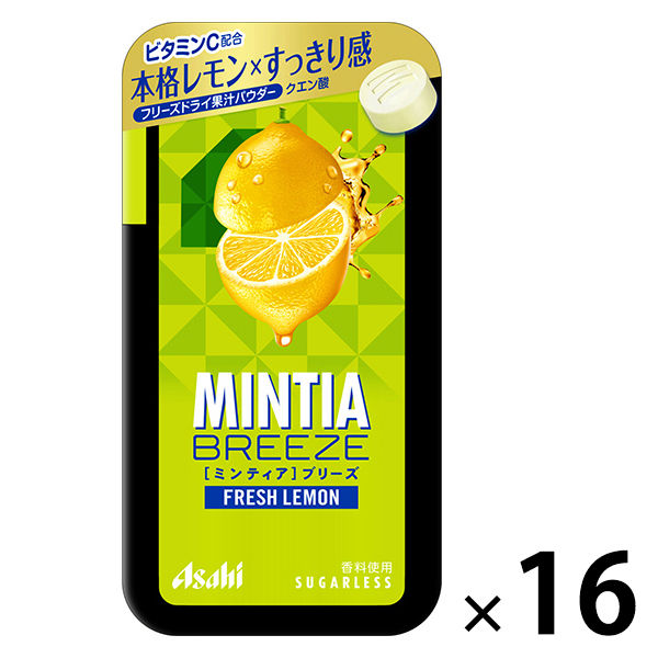 MINTIA（ミンティア）ブリーズ フレッシュレモン　1セット（1個×16）　アサヒグループ食品　タブレット　キャンディ