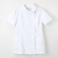ナガイレーベン チュニック（ロールカラー） 医療白衣 半袖 ホワイト S FE-4522（取寄品）