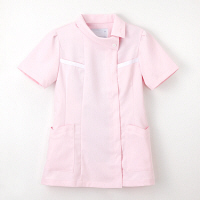 ナガイレーベン チュニック（ロールカラー） 医療白衣 半袖 ピンク M FE-4522（取寄品）