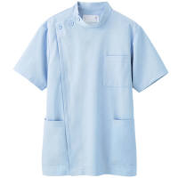 ナガイレーベン 男子横掛半袖（ケーシー 医務衣） ブルー S HO-1967（取寄品）