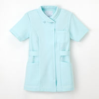 ナガイレーベン 女子チュニック ナースジャケット 医療白衣 半袖 ターキス M TS-2077（取寄品）