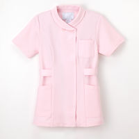 ナガイレーベン 女子チュニック ナースジャケット 医療白衣 半袖 ピンク S TS-2077（取寄品）