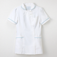 ナガイレーベン 女子上衣 ナースジャケット 医療白衣 半袖 Tブルー M CF-4832（取寄品）