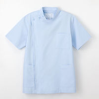 ナガイレーベン 男子横掛半袖 （医務衣 ケーシージャケット） 医療白衣 ブルー S KES-5167（取寄品）